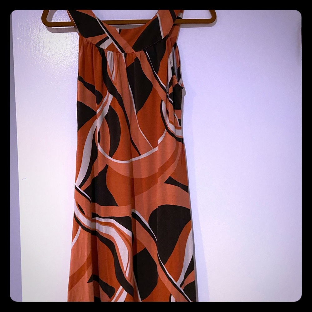 Orange Shift 70s style dress